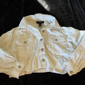 Forever 21 Women's White and Cream Jacket